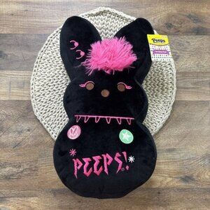 Peeps Emo Bunny Plush Black Pink 15” Stuffed Animal NEW w TAG
